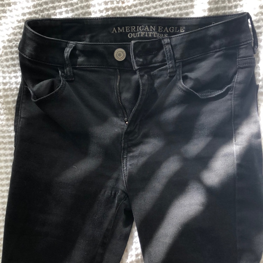 Black high waisted, super stretch crop jegging